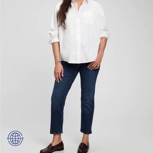 BNWT GAP Maternity Full Panel Cheeky Straight dark indigo Jeans size 27 Short
